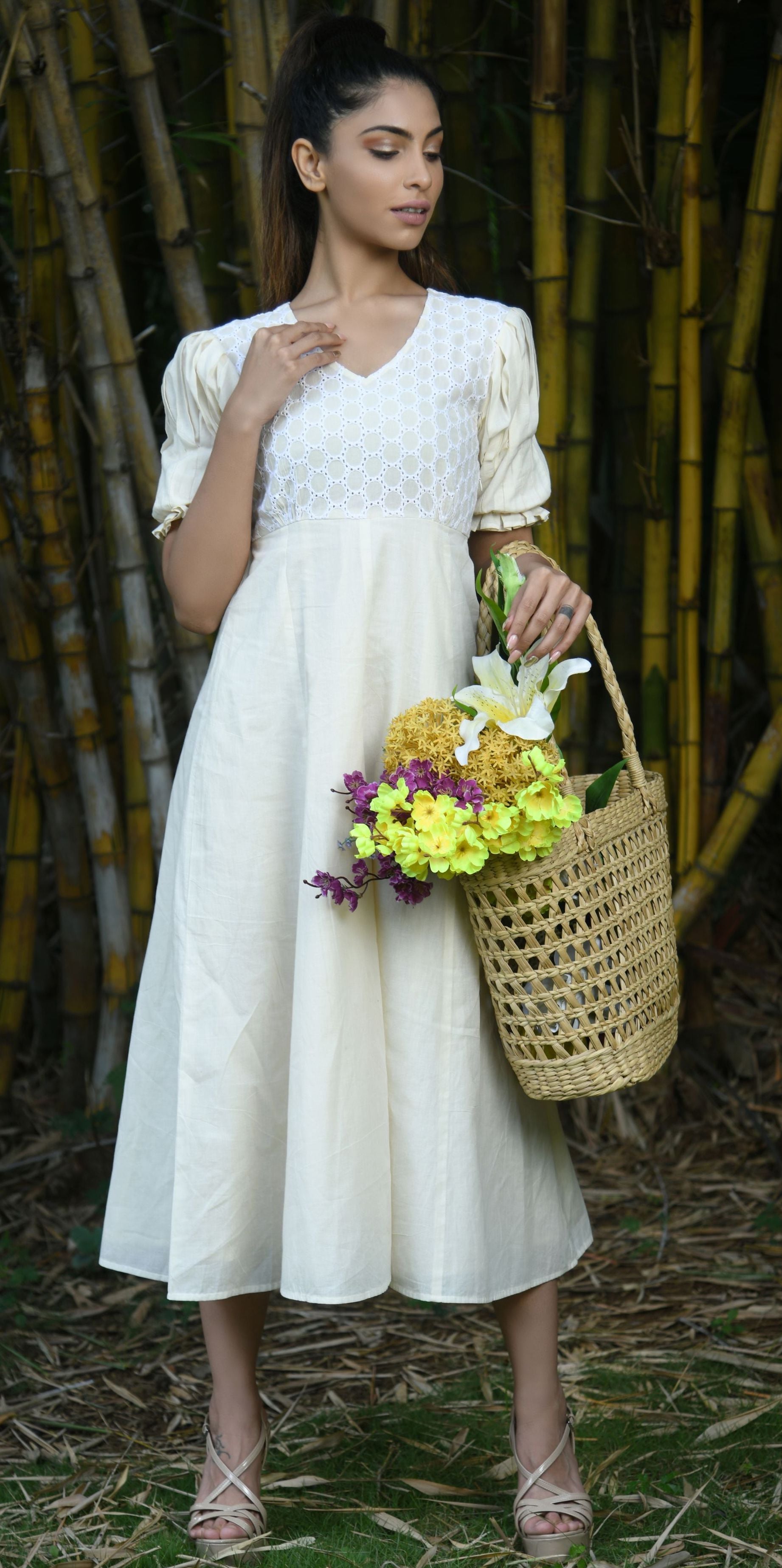 Cotton Handloom Maxi Dress By Sayuri – Sayuri Design Studio