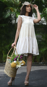Cotton Handloom Mini Dress By Sayuri