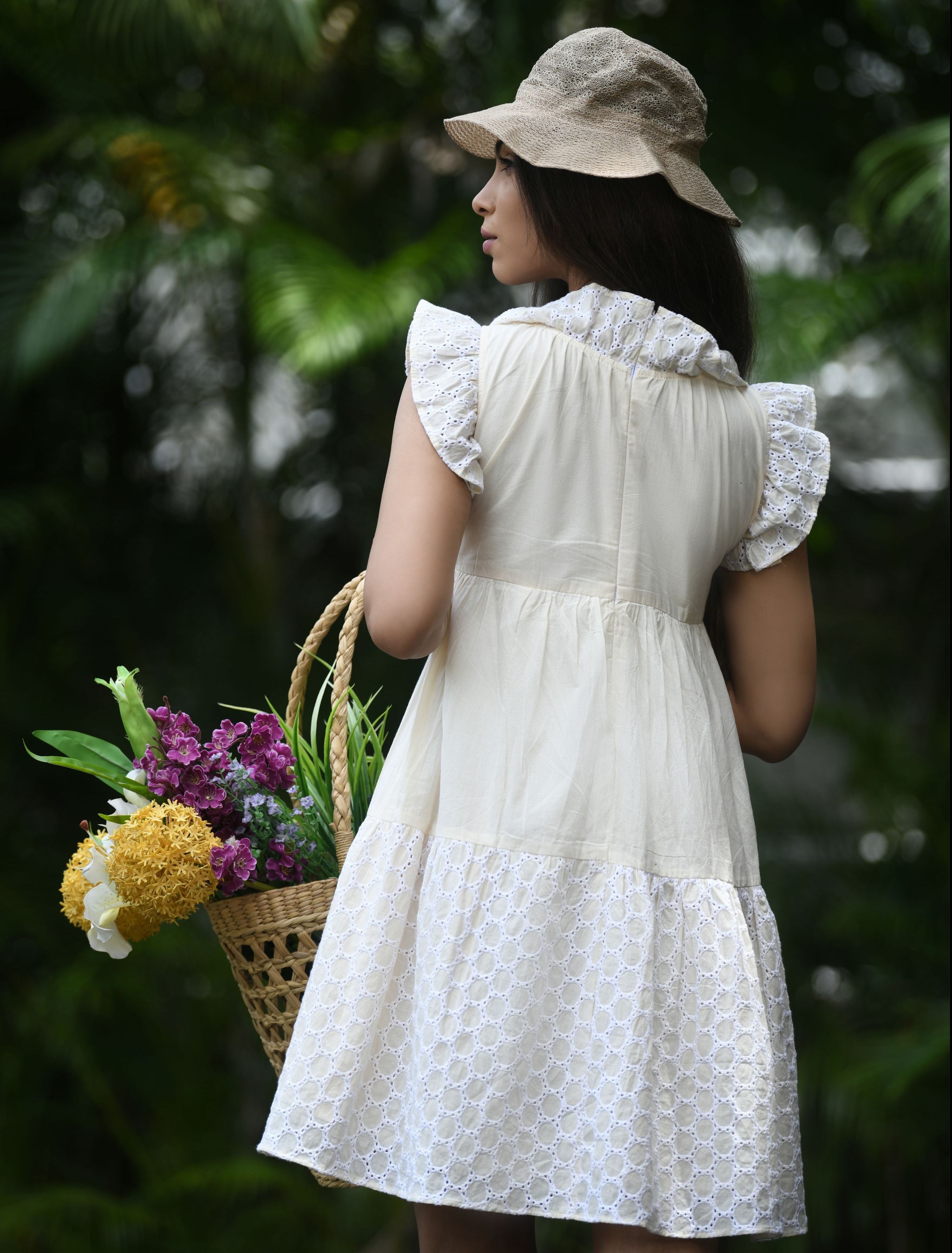 Cotton Handloom Mini Dress By Sayuri