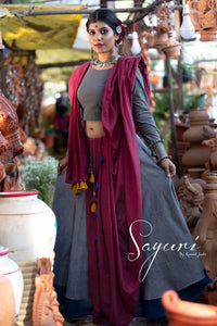 Long grey skirt by Sayuri.