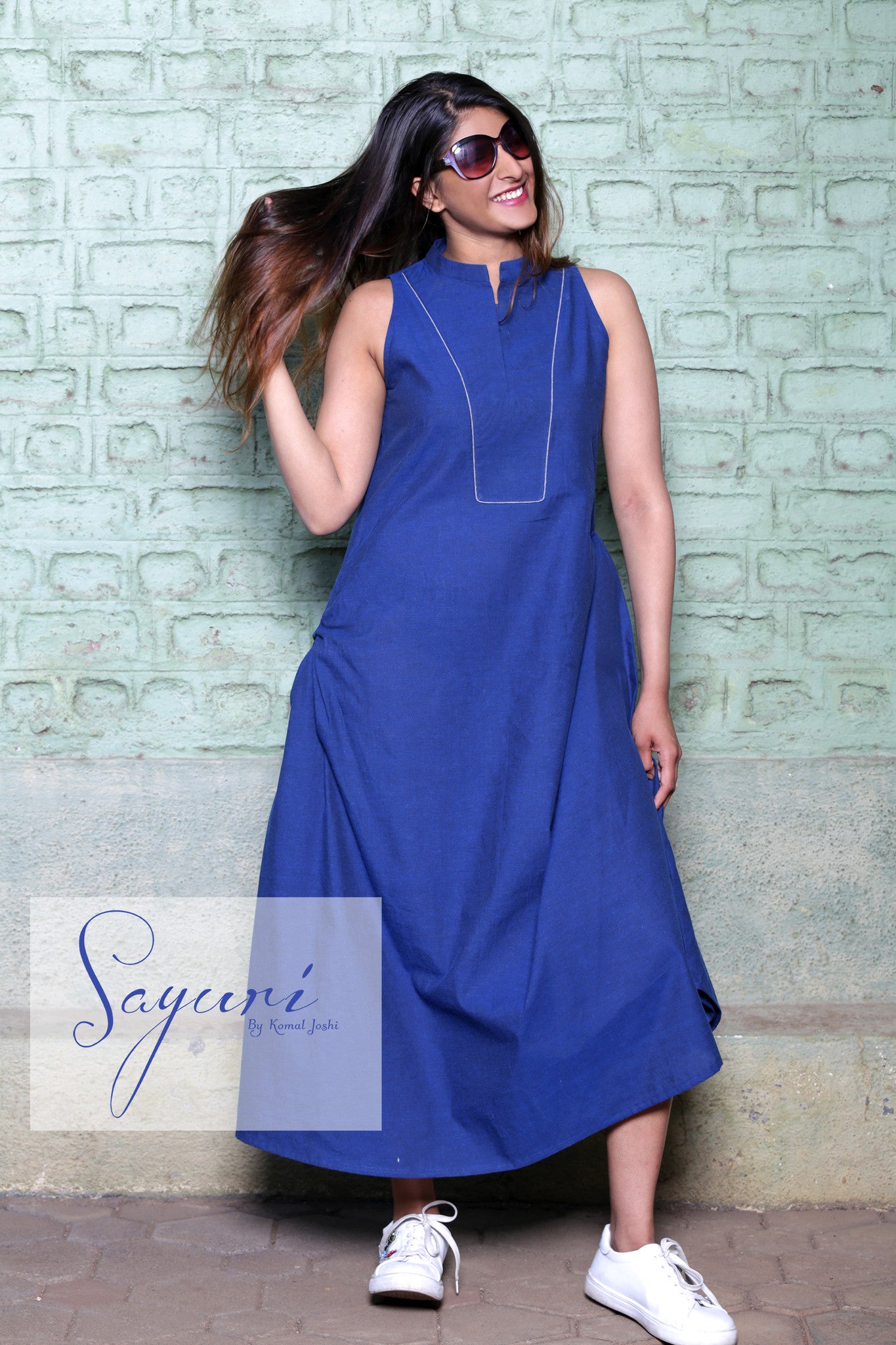Handloom Cotton Maxi Dress By Sayuri – Sayuri Design Studio