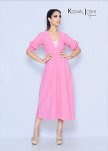 Pink Linen Dress by Sayuri.