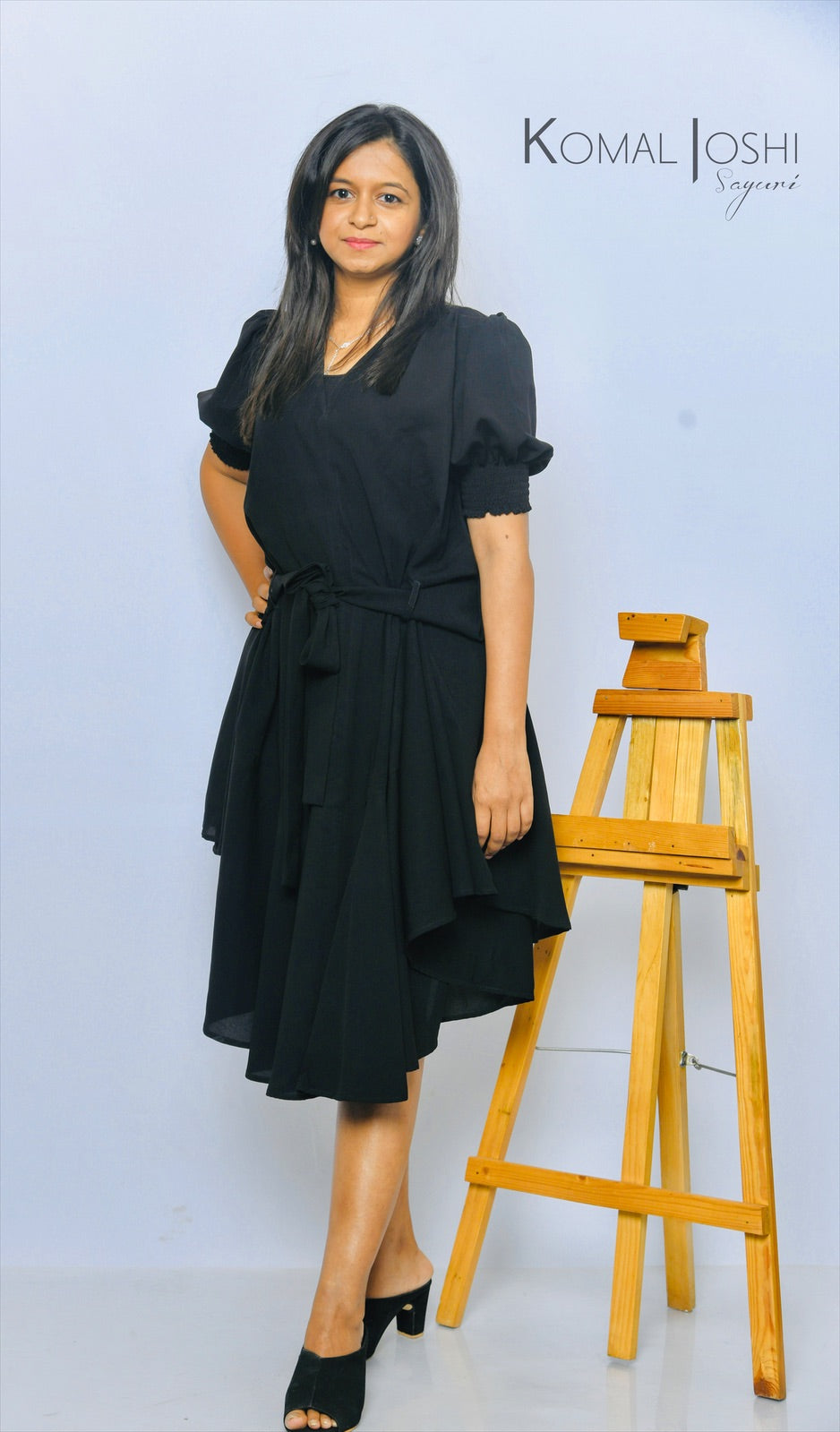 Black Midi Dress By Sayuri.
